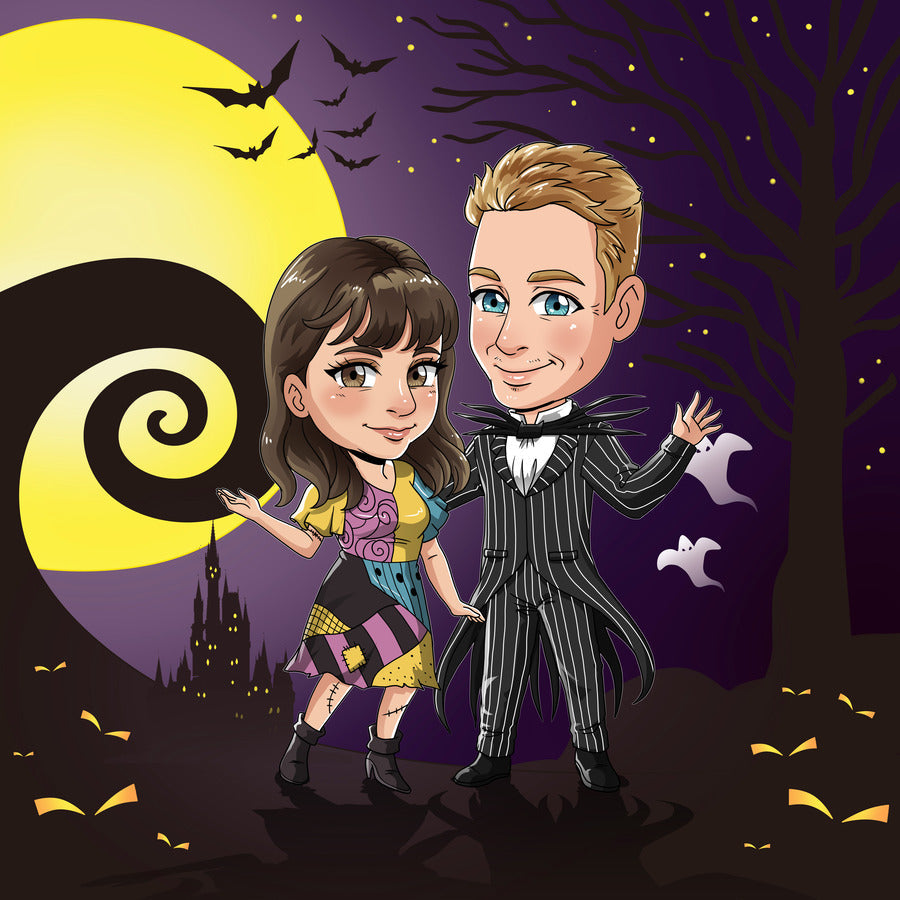 Jack and sally Custom Portrait