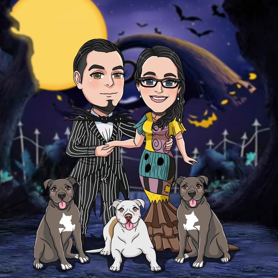 Jack and sally Custom Portrait