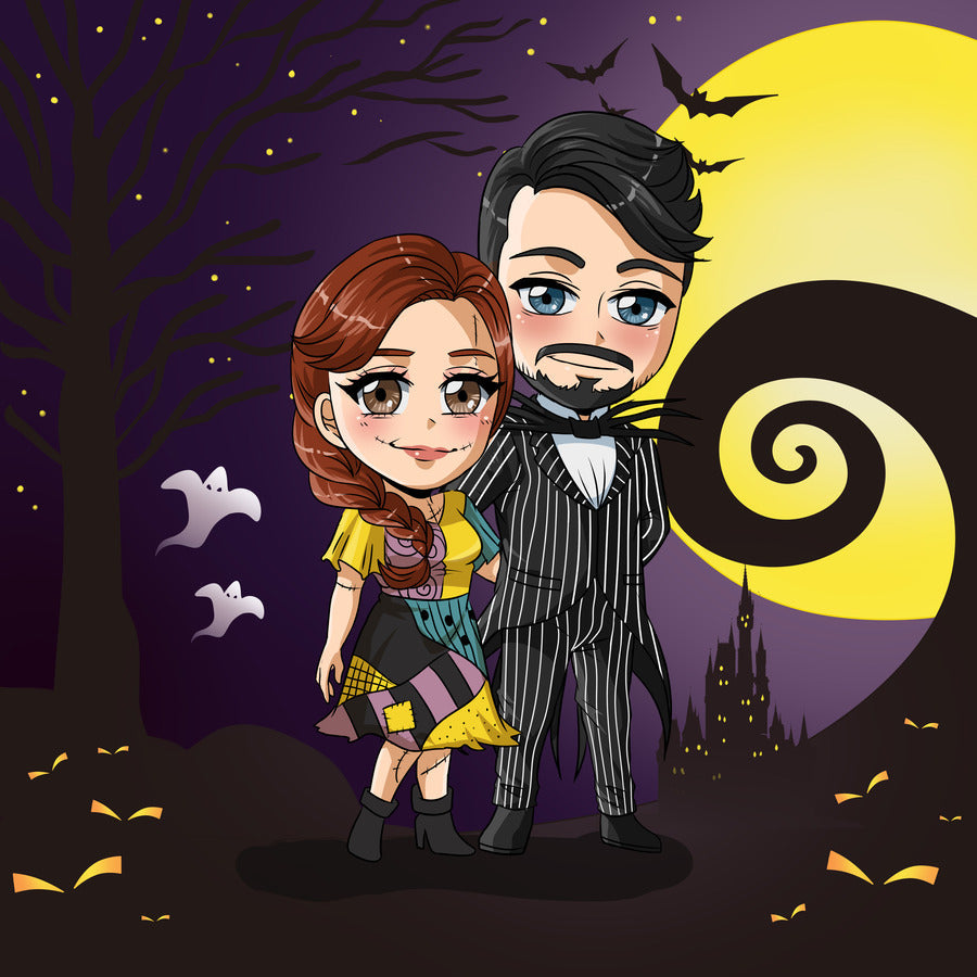 Jack and sally Custom Portrait