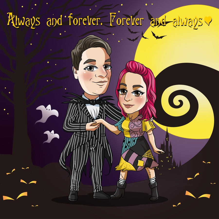 Jack and sally Custom Portrait